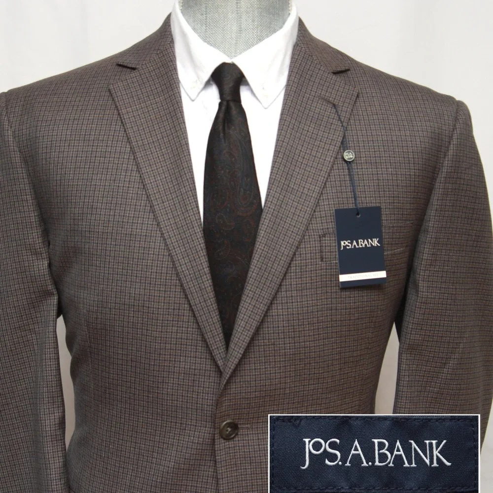 Jos A Bank‎ Mens Blazer 42R Traditional Fit Check Sportcoat D040214